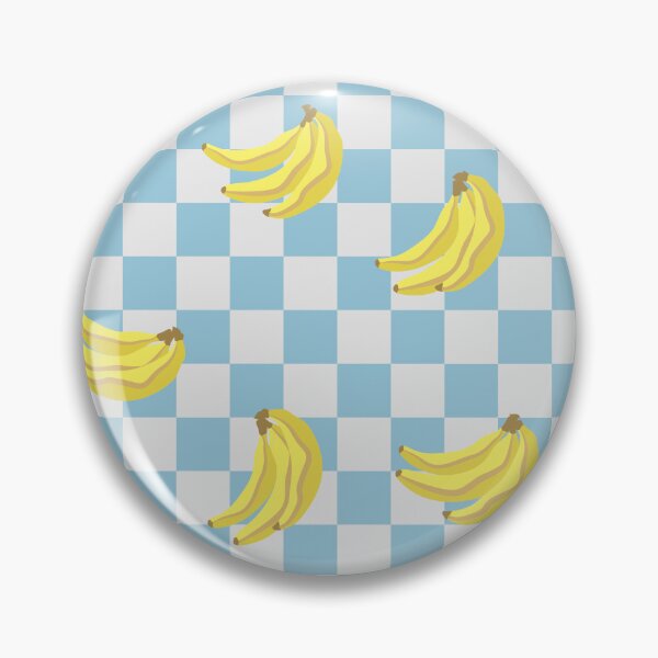 Item preview, Bananas Check Print 1 - Island Wave Blue designed and sold by Daniel Bevis Design.