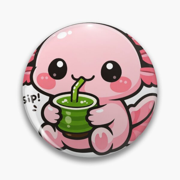 Item preview, Cute Axolotl Matcha Tea - Kawaii Boba Aesthetic Sticker designed and sold by AuraArtistica.