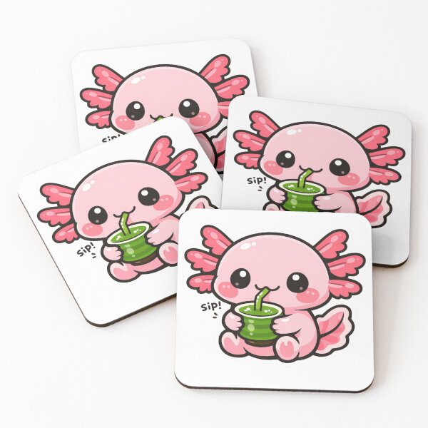 Item preview, Cute Axolotl Matcha Tea - Kawaii Boba Aesthetic Sticker designed and sold by AuraArtistica.