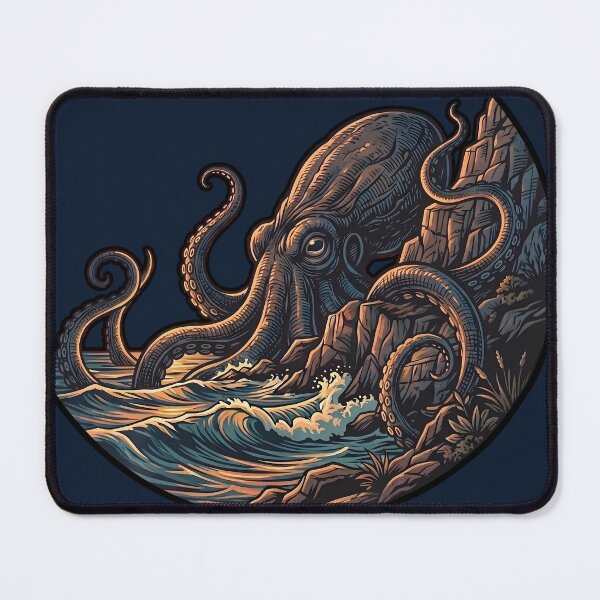 Item preview, Giant Octopus Kraken Coastal Illustration Marine Art designed and sold by artscripts.