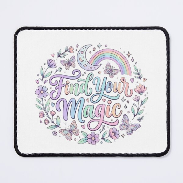 Item preview, Find Your Magic Whimsical Typography T-Shirt | Dreamy Pastel Quote | Celestial Butterfly Graphic Tee designed and sold by Faisal Shah.