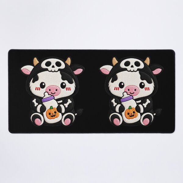 Item preview, Skeleton Cow Hugging Milk Bottle designed and sold by ColorSplash123.