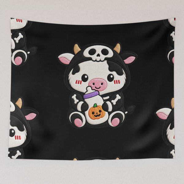 Item preview, Skeleton Cow Hugging Milk Bottle designed and sold by ColorSplash123.