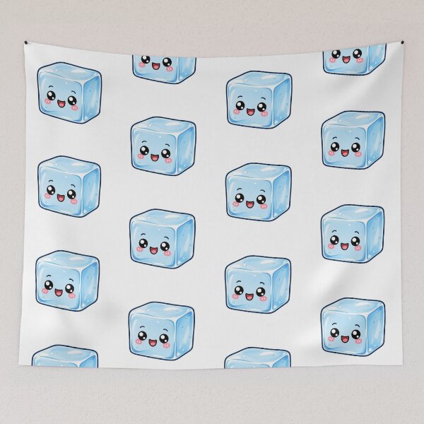 Item preview, Cute Kawaii Ice Cube Happy Frozen Summer Cartoon designed and sold by Seculinator.