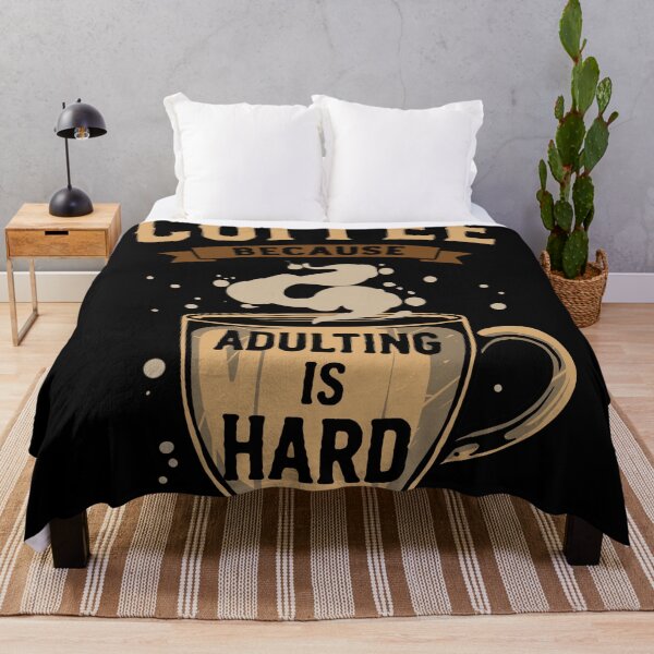 Item preview, Coffee Because Adulting Is Hard Funny Coffee Lover Vintage Retro T-Shirt designed and sold by phsycartwork.