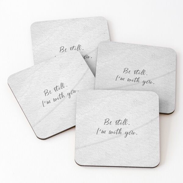 Item preview, Be Still, I'm With You | Inspirational Christian Quote Art on Wood White Background designed and sold by angelyara.