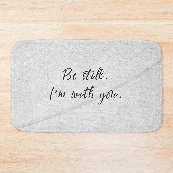 Item preview, Be Still, I'm With You | Inspirational Christian Quote Art on Wood White Background designed and sold by angelyara.
