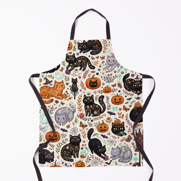 Item preview, Cute Halloween Black Cats Seamless Pattern designed and sold by Iampoji.