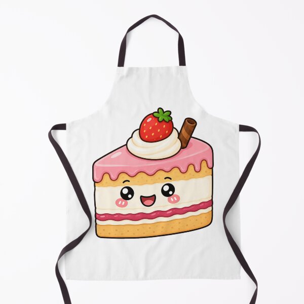 Item preview, Cute Kawaii Strawberry Cake Slice Happy Dessert Cartoon designed and sold by Seculinator.