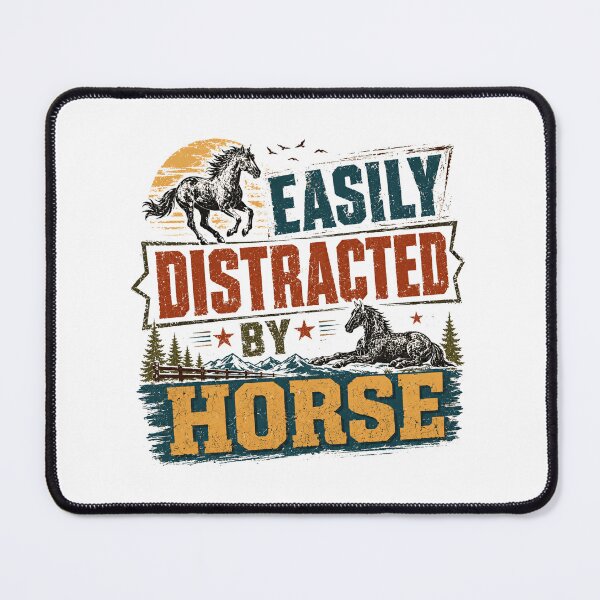 Item preview, Easily Distracted By Horse Equestrian Horse Lover Rider designed and sold by SkeletonsDanger.