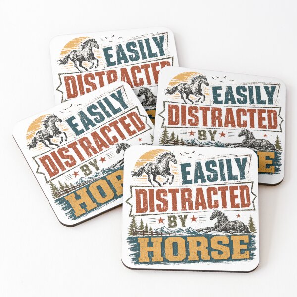 Item preview, Easily Distracted By Horse Equestrian Horse Lover Rider designed and sold by SkeletonsDanger.