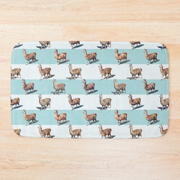 Item preview, Watercolor Llamas over Sky and Cream designed and sold by Lidra Zehcnas.