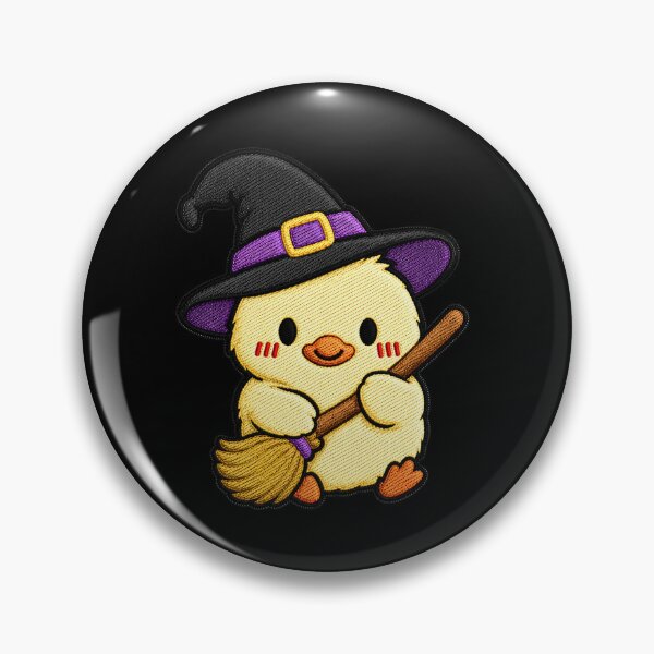 Item preview, Witch Duck Holding Broom designed and sold by ColorSplash123.