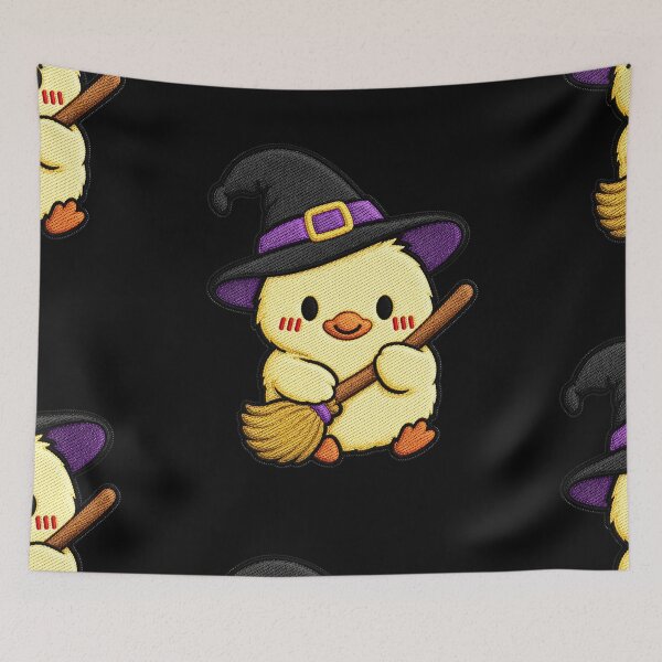 Item preview, Witch Duck Holding Broom designed and sold by ColorSplash123.