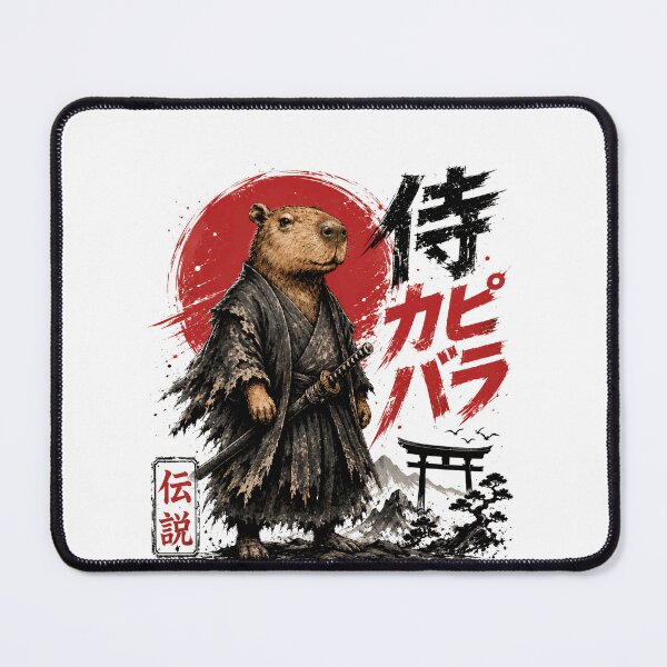 Item preview, Samurai Capybara Legend Japanese Culture Animal Fan designed and sold by SkeletonsDanger.