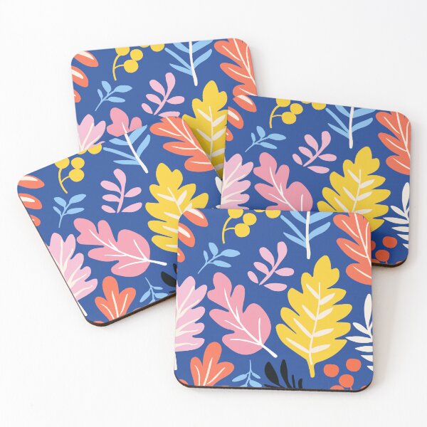Item preview, Abstract Colorful Leaves Pattern Blue Boho Botanical designed and sold by FaizArtShop.