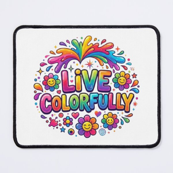 Item preview, Live Colorfully Retro Typography T-Shirt | Vibrant Rainbow Quote | Artistic Graphic Tee designed and sold by Faisal Shah.