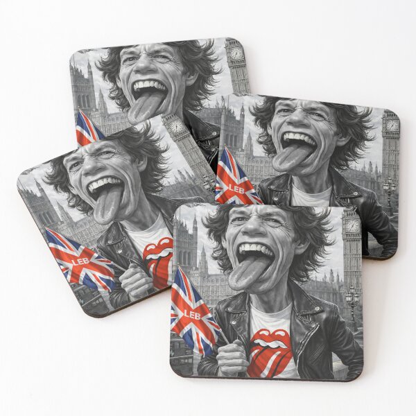 Item preview, Mick Jagger Caricature in Londen with Flag designed and sold by LuluLeb.