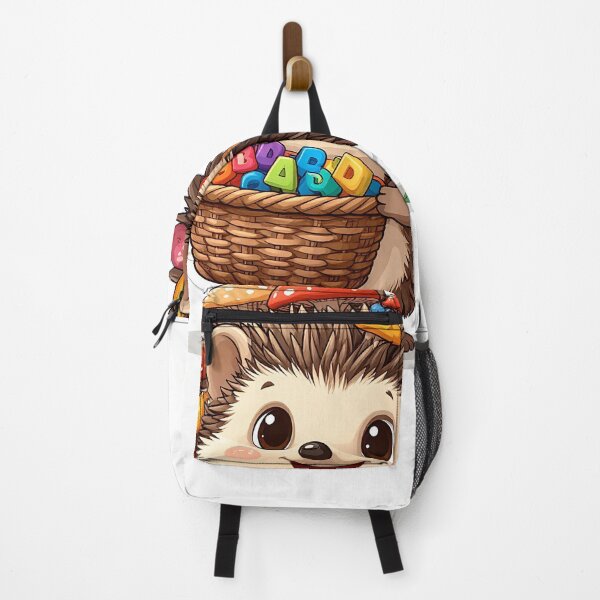 Item preview, Cute Hedgehog Collecting Alphabet Letters Instead of Mushrooms Funny Back to School Cartoon designed and sold by OksArtStudio.