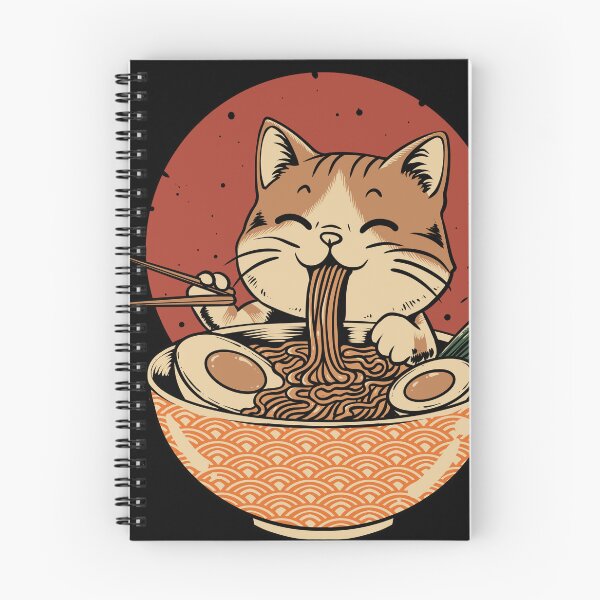 Item preview, Cute Cat Eating Ramen Funny Japanese Noodle Lover Kawaii Anime Style T-Shirt designed and sold by phsycartwork.
