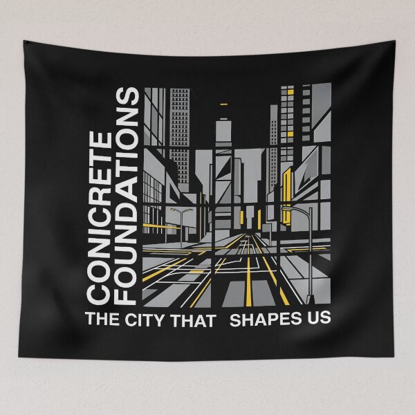 Item preview, Geometric Cityscape - Concrete Foundations designed and sold by Zazz Lee.