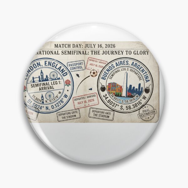 Item preview, World Cup 2026 Semifinal England Argentina Passport Stamp Art designed and sold by VikrantCreative.