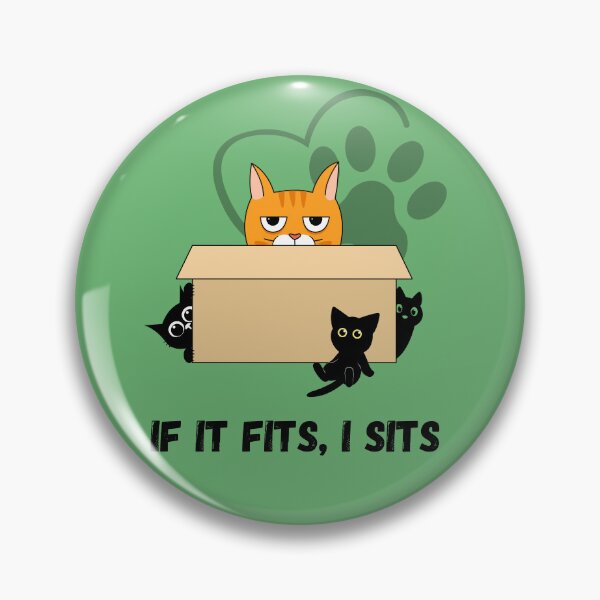 Item preview, Funny Cat Art - If It Fits I Sits Cardboard Box Meme designed and sold by AhmadAnnaPrints.
