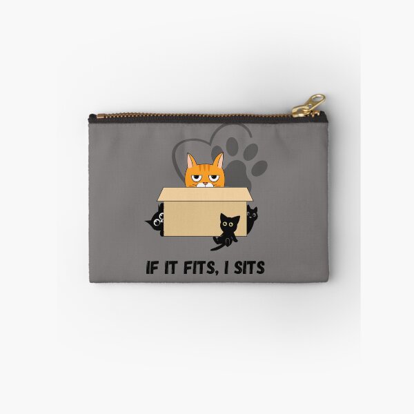 Item preview, Funny Cat Art - If It Fits I Sits Cardboard Box Meme designed and sold by AhmadAnnaPrints.