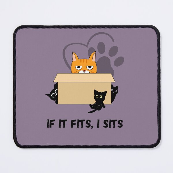 Item preview, Funny Cat Art - If It Fits I Sits Cardboard Box Meme designed and sold by AhmadAnnaPrints.