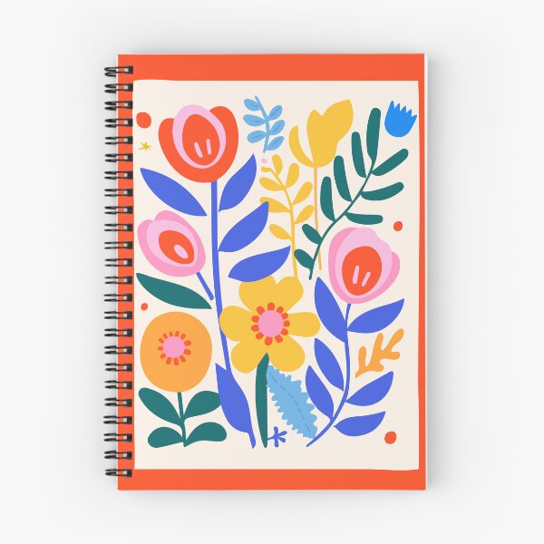 Item preview, Abstract Colorful Flowers Red Border Boho Botanical designed and sold by FaizArtShop.