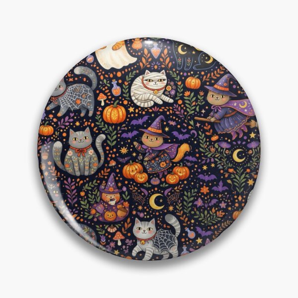 Item preview, Cute Halloween Cats Seamless Pattern designed and sold by Iampoji.