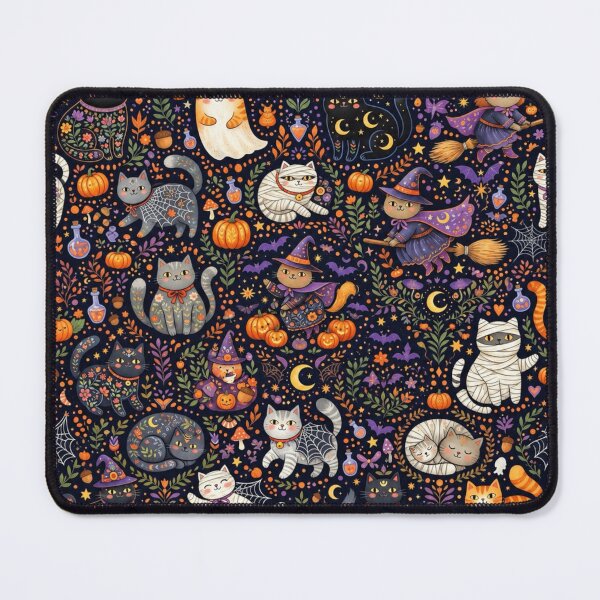 Item preview, Cute Halloween Cats Seamless Pattern designed and sold by Iampoji.