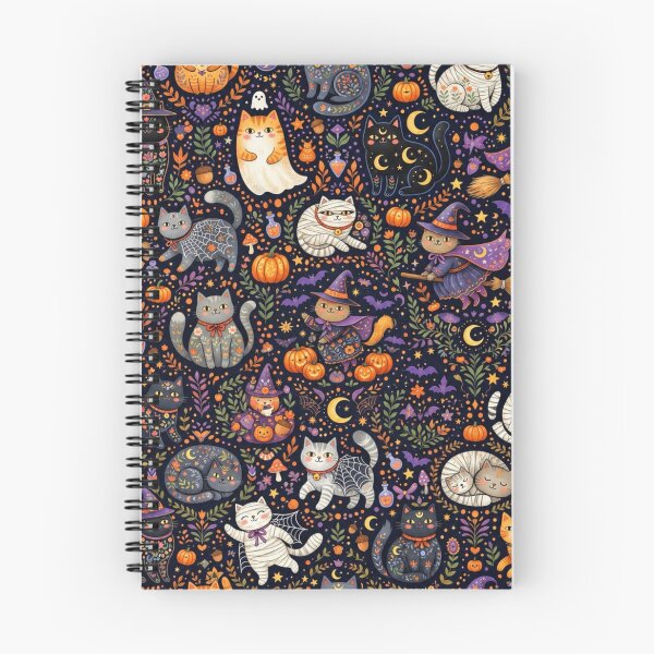 Item preview, Cute Halloween Cats Seamless Pattern designed and sold by Iampoji.