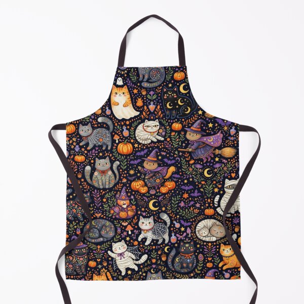 Item preview, Cute Halloween Cats Seamless Pattern designed and sold by Iampoji.