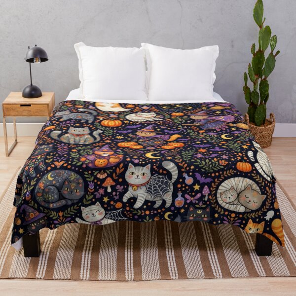Item preview, Cute Halloween Cats Seamless Pattern designed and sold by Iampoji.
