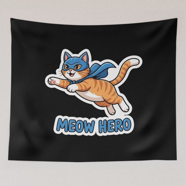 Item preview, Cute Flying Orange Superhero Cat designed and sold by Owcomm.