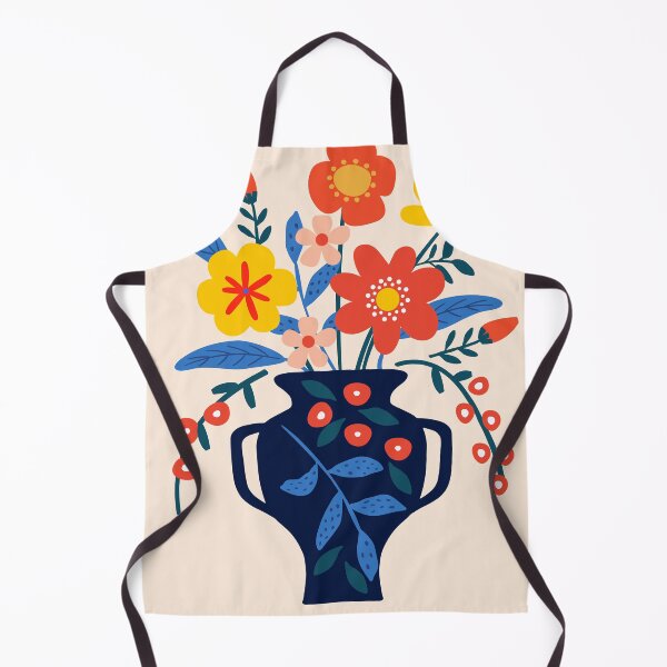 Item preview, Abstract Colorful Flowers Dark Blue Vase Boho Botanical designed and sold by FaizArtShop.