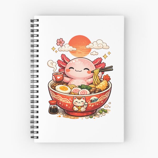 Item preview, Cute Kawaii Axolotl Ramen Lover – Japanese Noodle Bowl Anime Style designed and sold by  ADBIB Design.