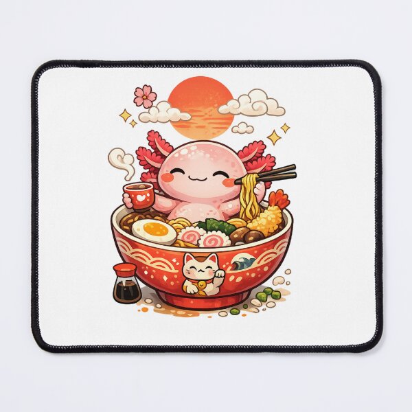 Item preview, Cute Kawaii Axolotl Ramen Lover – Japanese Noodle Bowl Anime Style designed and sold by  ADBIB Design.