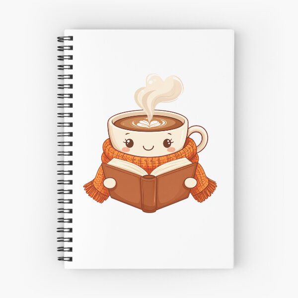 Item preview, Cute Coffee Cup Reading a Book Wrapped in a Cozy Scarf Autumn Cartoon  ?? НАЗВА designed and sold by OksArtStudio.