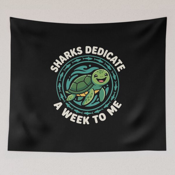Item preview, Sharks Dedicate A Week To Me Funny Turtle Marine Life Ocean Animal Humor designed and sold by SofenArt.