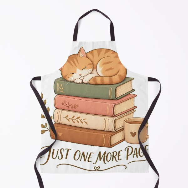 Item preview, JUST ONE MORE PAGE Cat on Books | Cozy Reading Aesthetic Design designed and sold by Ahmed Nedji.