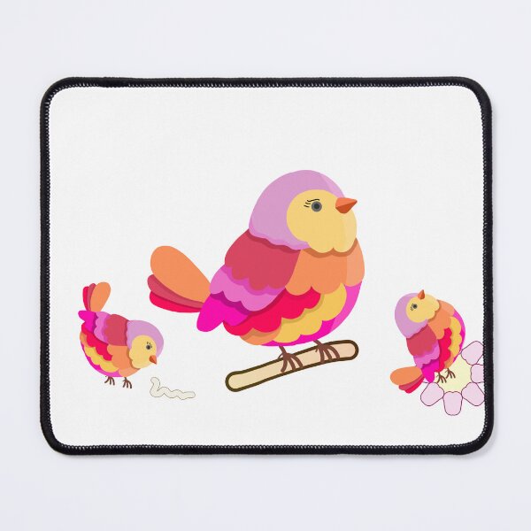 Item preview, Cute Colorful Mama Bird with Baby Birds Family designed and sold by MigWhimsy.