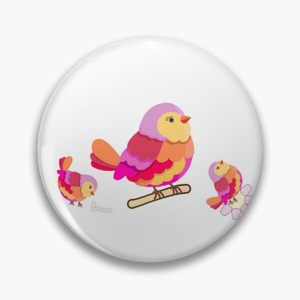 Item preview, Cute Colorful Mama Bird with Baby Birds Family designed and sold by MigWhimsy.