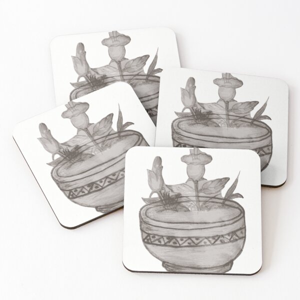 Item preview, Vintage Sketch Flowers in Ornament Bowl designed and sold by NatureCanvaCo.