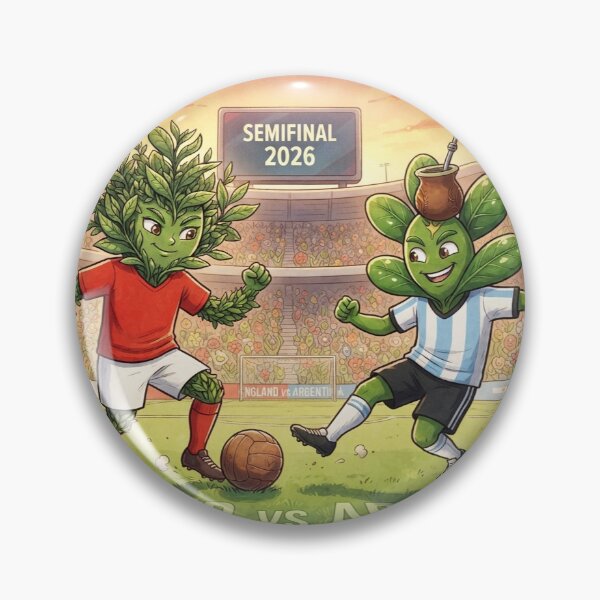 Item preview, World Cup 2026 Semifinal England Argentina Cute Leaf Mascots designed and sold by VikrantCreative.