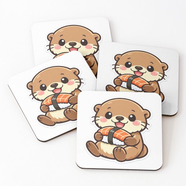 Item preview, Cute Otter Sushi - Kawaii Sea Otter Japanese Food Sticker designed and sold by AuraArtistica.