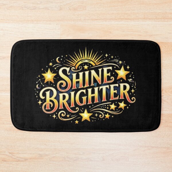 Item preview, Shine Brighter Motivational Typography T-Shirt | Celestial Positive Quote | Colorful Inspirational Graphic Tee designed and sold by Faisal  Shah.