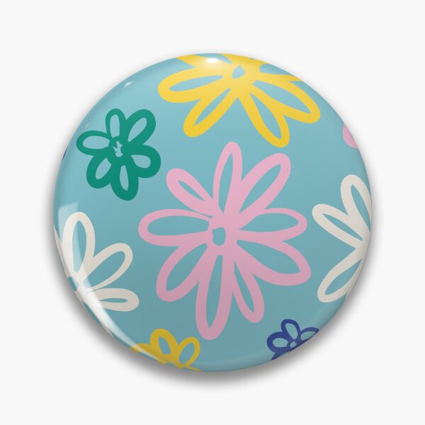 Item preview, Abstract Colorful Doodle Flowers Light Blue Boho designed and sold by FaizArtShop.