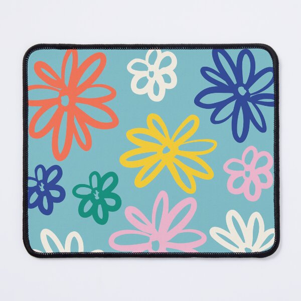 Item preview, Abstract Colorful Doodle Flowers Light Blue Boho designed and sold by FaizArtShop.